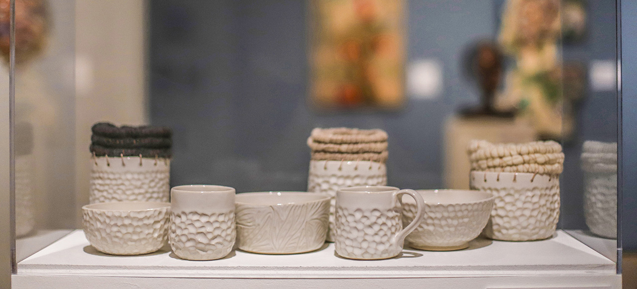 Felt with ceramics